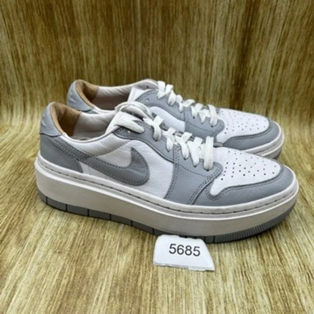 Nike Jordan 1 Elevate Low Women's Size 8 White Wolf Grey‎ Platform Sneakers